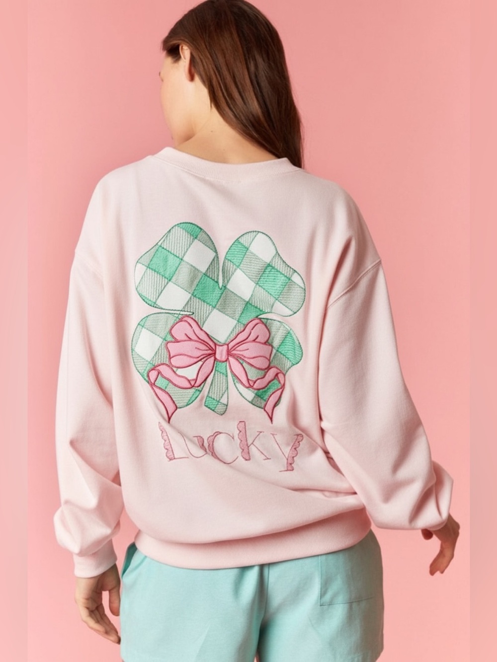 302 • Coming soon! Pink Lucky Clover Graphic Women’s Sweatshirt